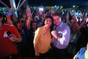 Rose Modesto e seu candidato a vice, Cláudio Mendonça FOTO Ass