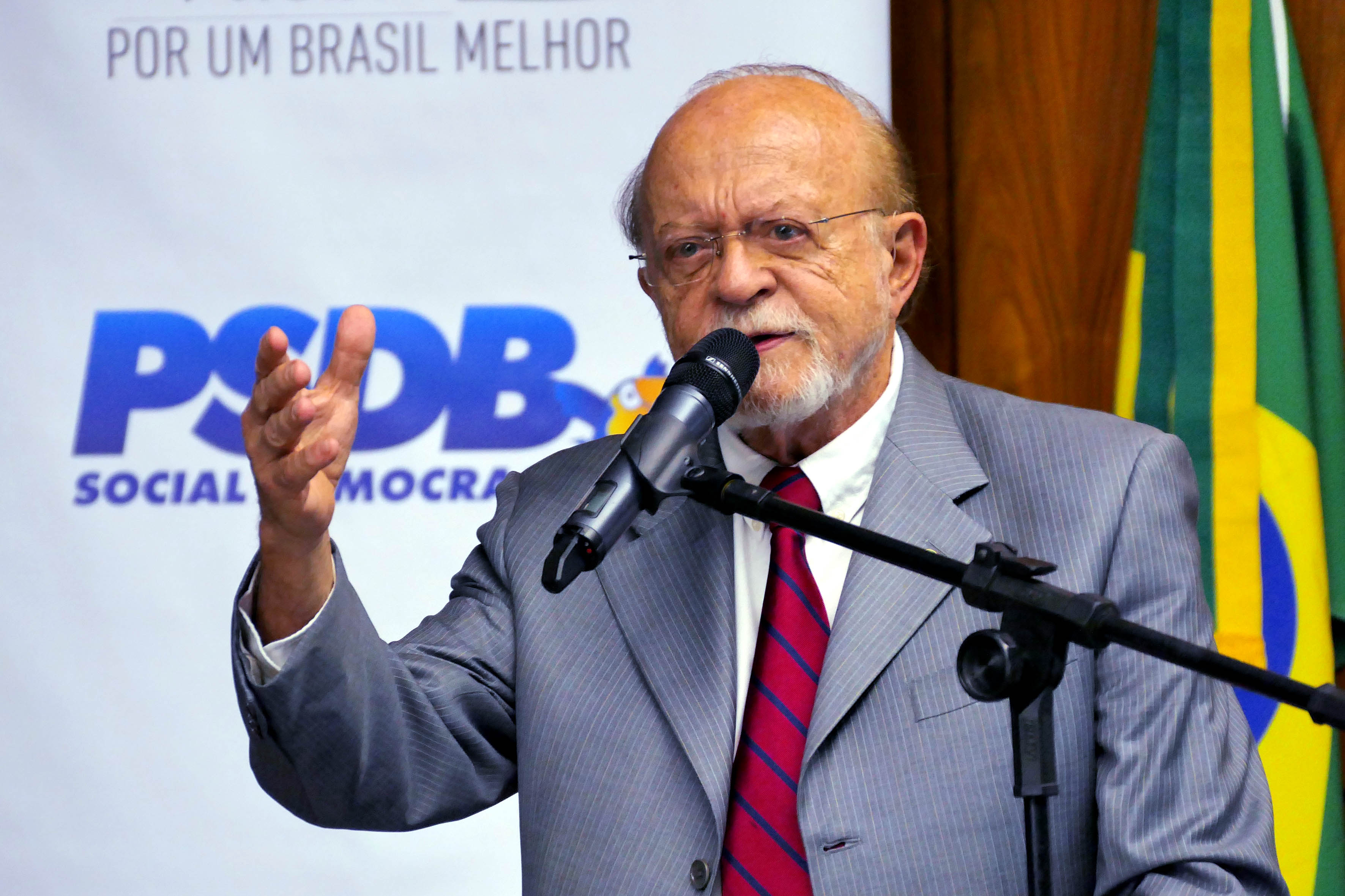 Presidente interino do PSDB, Alberto Goldman discursa durante apresentação de proposta do ITV para atualização das diretrizes do PSDB. Brasília, 28/11/2017 - Foto Orlando Brito