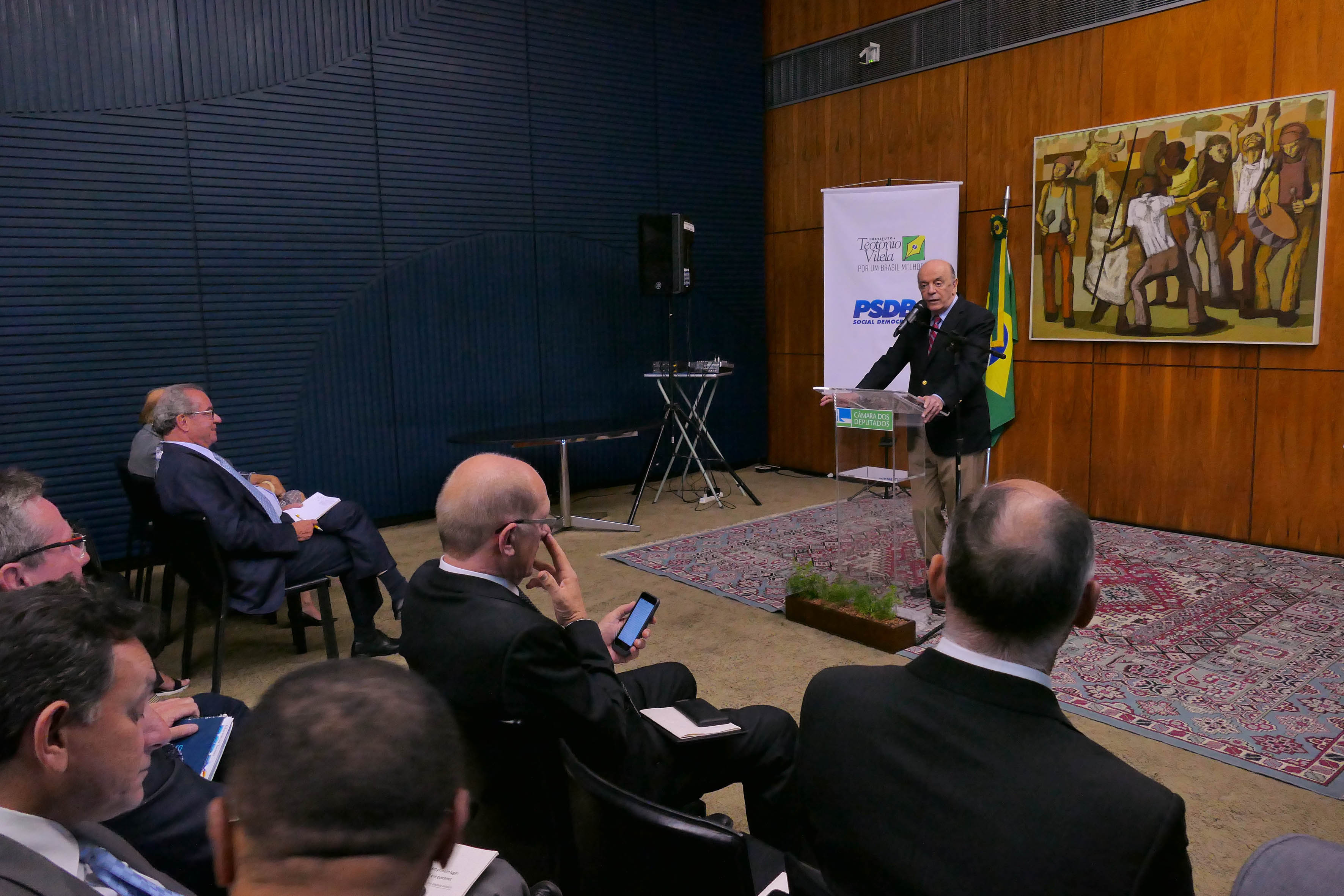 Senador José Serra discursa durante apresentação de proposta do ITV para atualização das diretrizes do PSDB. Brasília, 28/11/2017 - Foto Orlando Brito