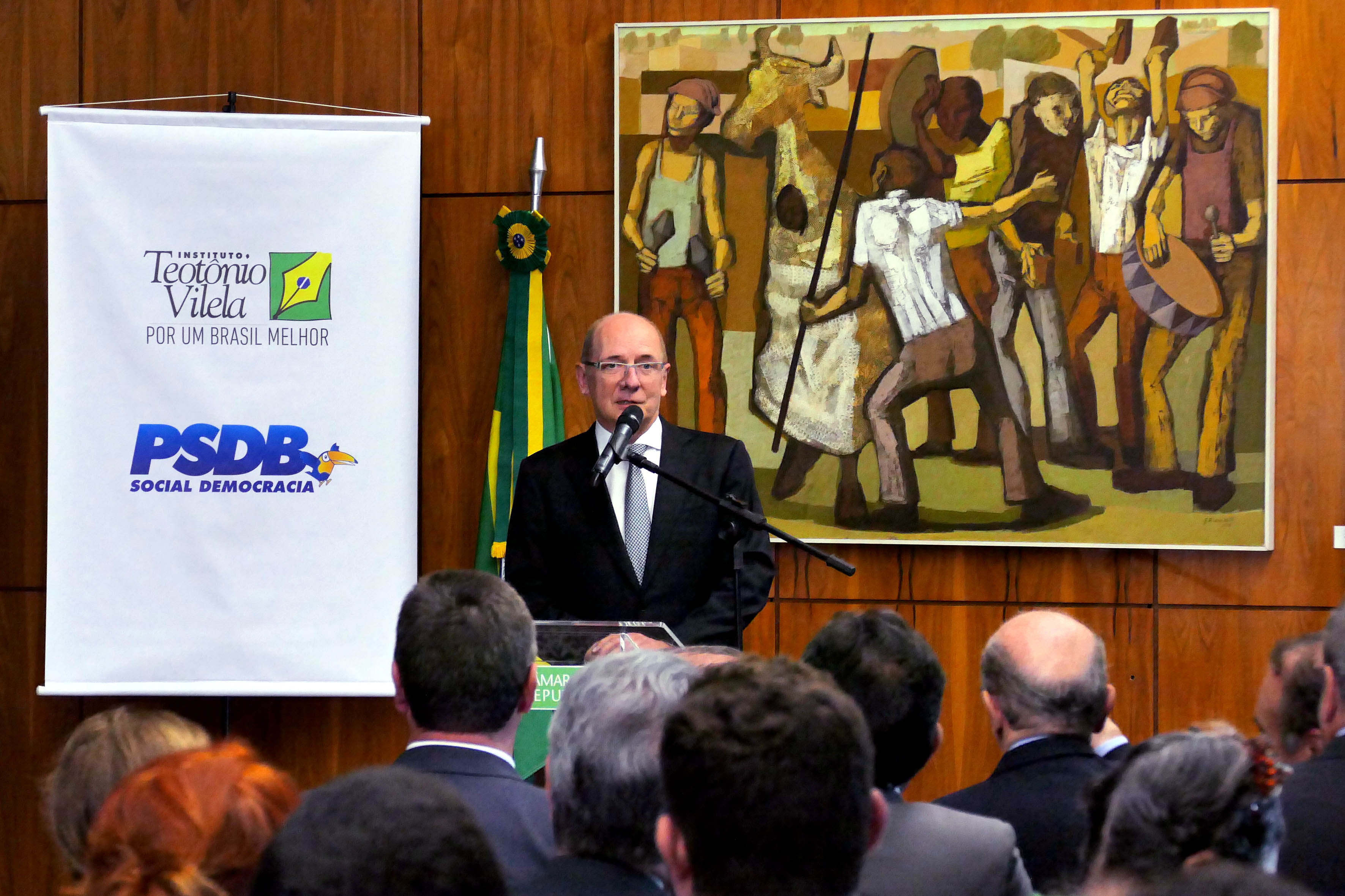 Senador Paulo Bauer discursa durante apresentação de proposta do ITV para atualização das diretrizes do PSDB. Brasília, 28/11/2017 - Foto Orlando Brito