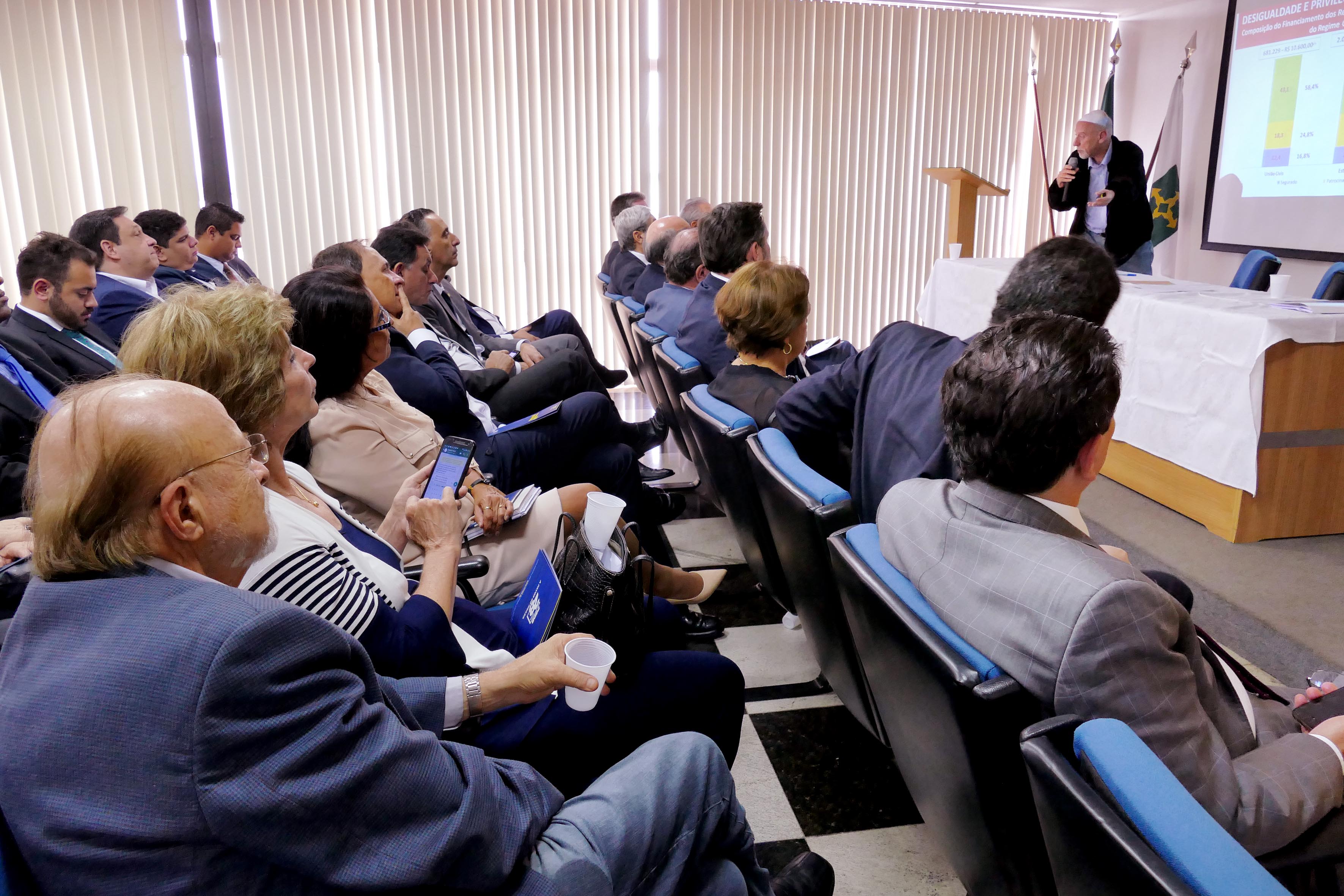 Economista Paulo Tafner discursa durante reunião da Executiva Nacional, para debater a Reforma da Previdência e Convenção da sigla. Brasília, 22/11/2017 Foto Orlando Brito