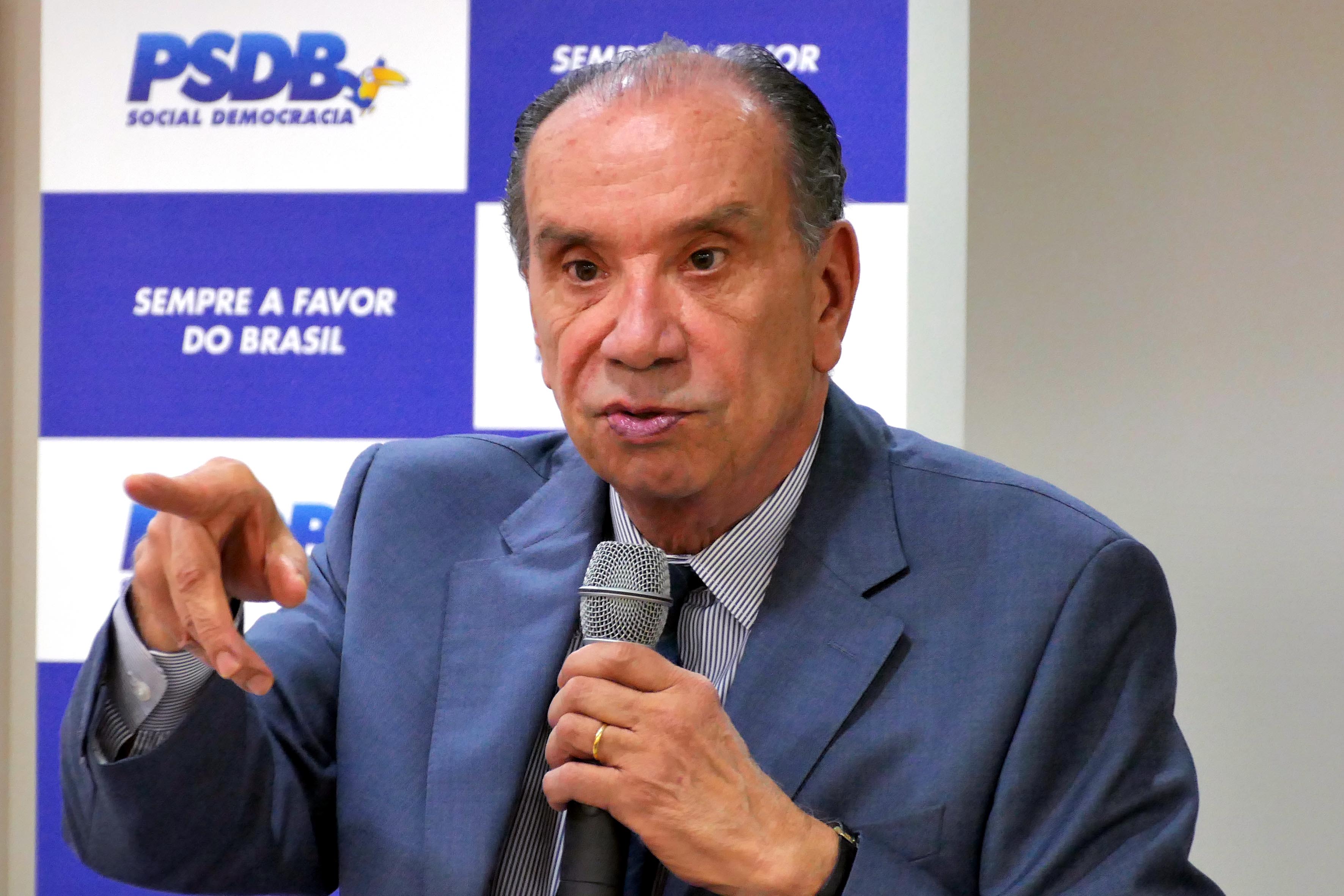 Senador Aloysio Nunes discursa durante reunião da Executiva Nacional, para debater a Reforma da Previdência e Convenção da sigla. Brasília, 22/11/2017 Foto Orlando Brito