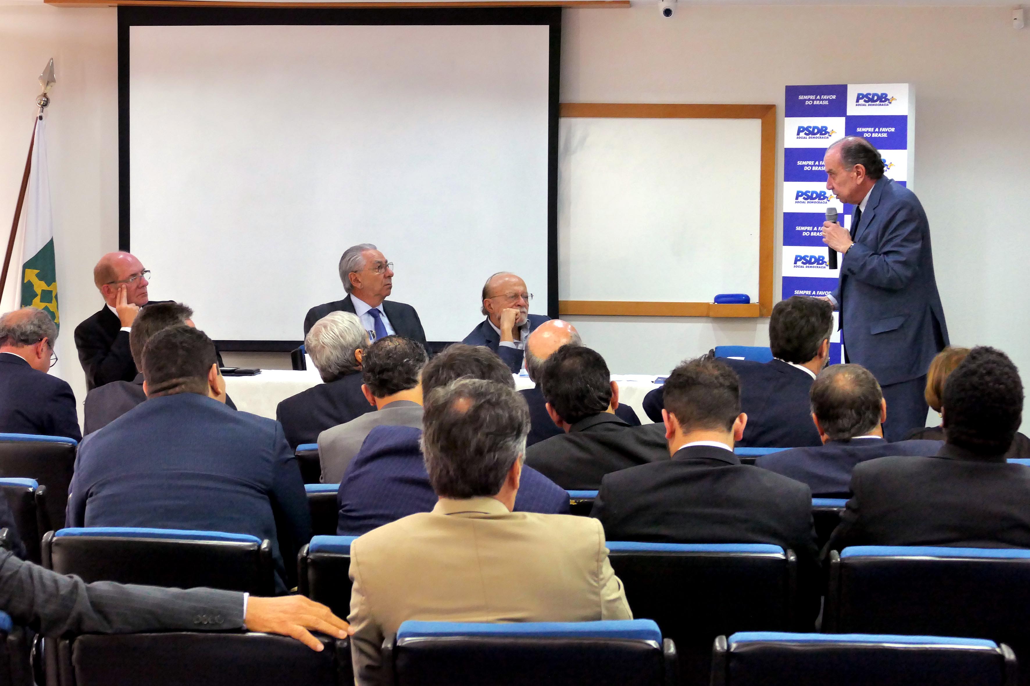 Senador Aloysio Nunes discursa durante reunião da Executiva Nacional, para debater a Reforma da Previdência e Convenção da sigla. Brasília, 22/11/2017 Foto Orlando Brito