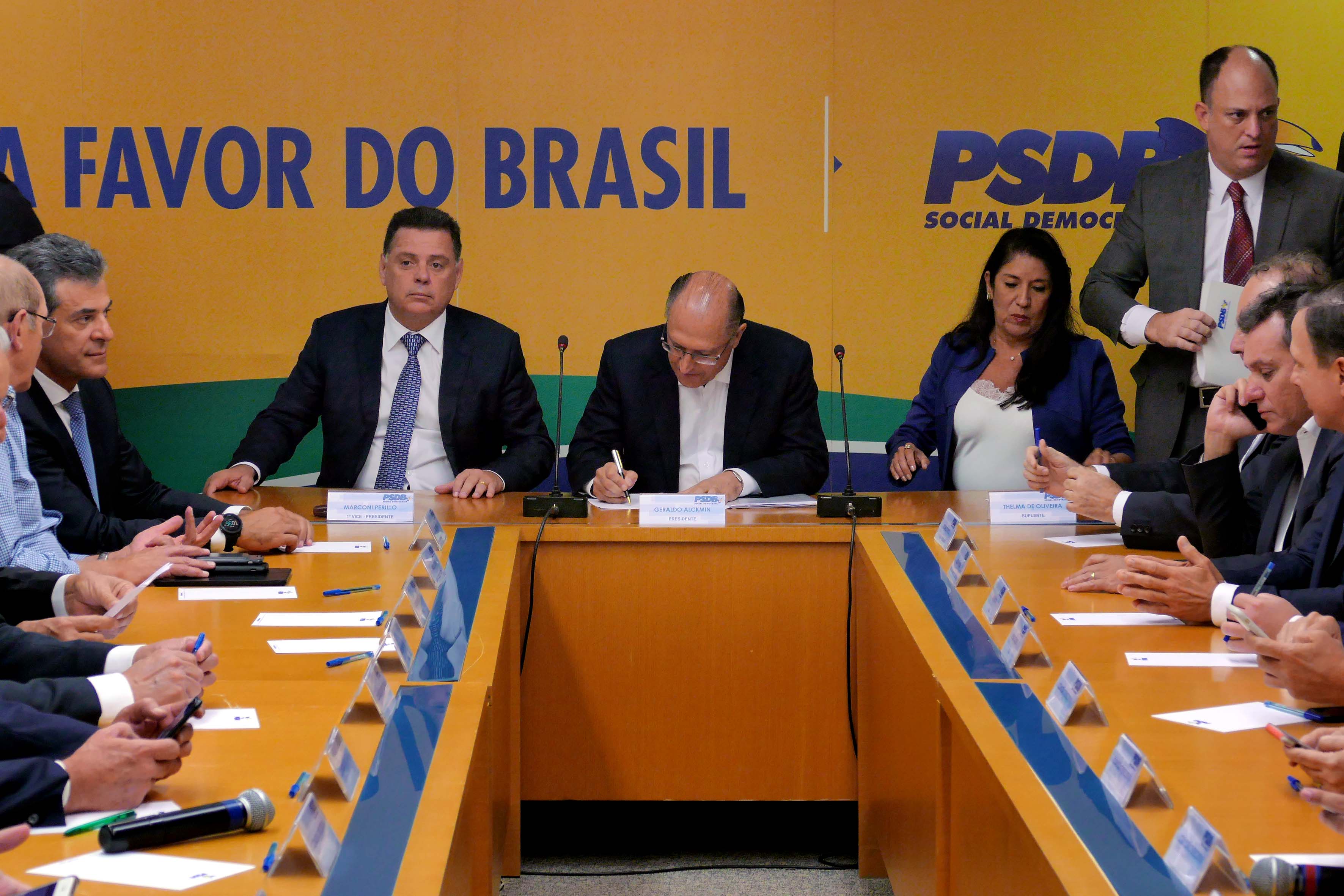 Presidente do PSDB, Geraldo Alckmin, governador de Goiás, Marconi Perillo durante reunião da executiva em Brasília. DF, 07/02/2017 - Foto Orlando Brito