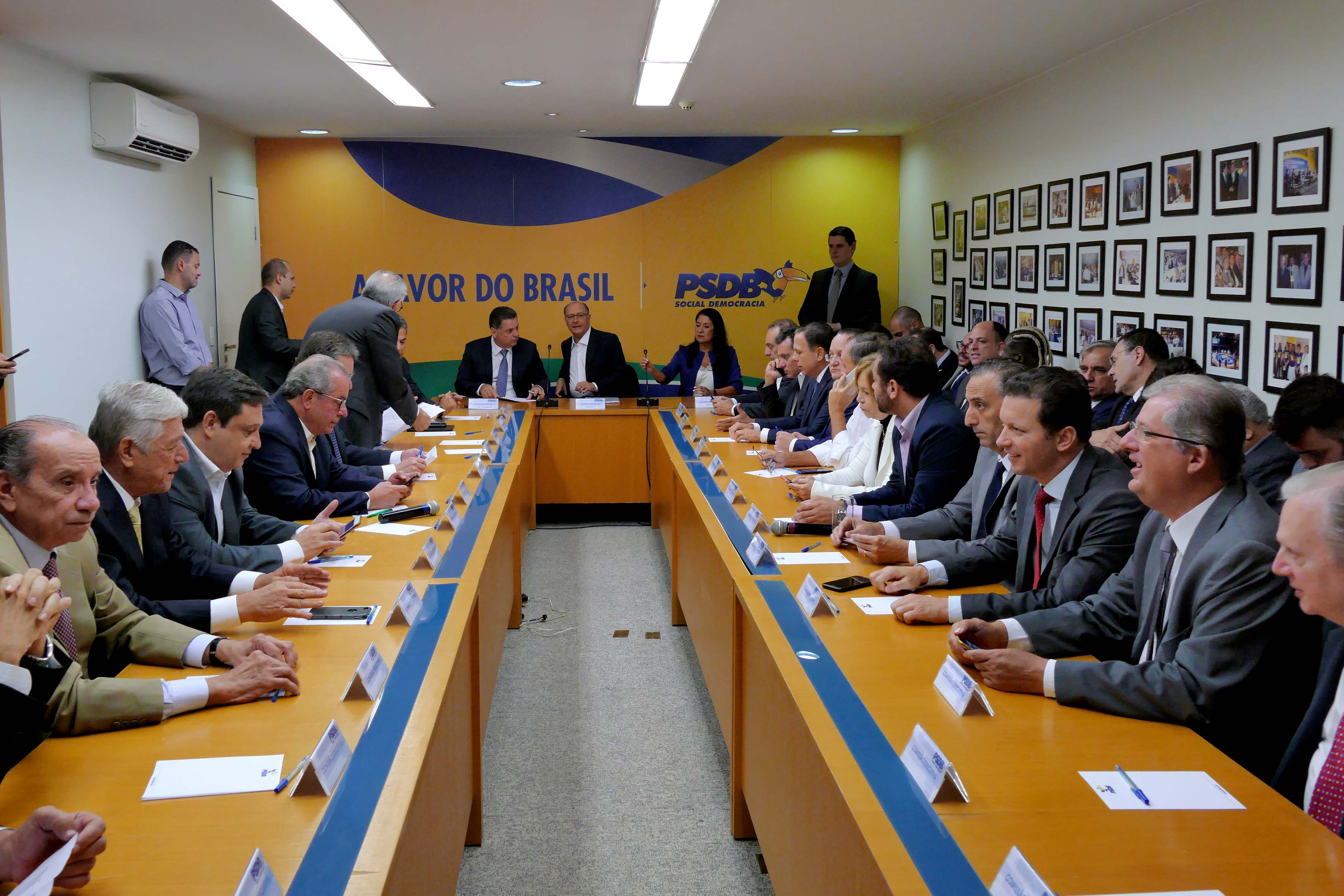 Presidente Nacional do PSDB, Geraldo Alckmin, governador Marconi Perillo e a presidente do PSDB Mulher, Thelma de Oliveira na reunião executiva do PSDB em Brasília. DF, 07/02/2017 - Foto Orlando Brito
